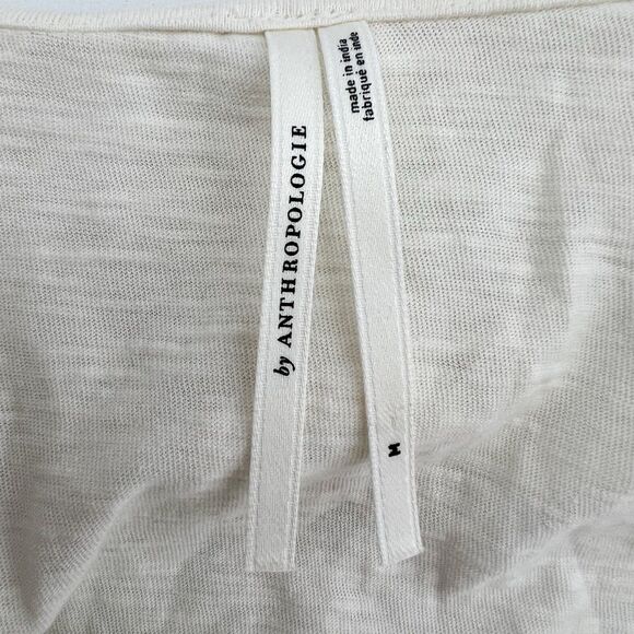 Anthropologie Shirt M Cream Ruffled Classy Sophisticated Whimsical Romantic - Picture 5 of 8